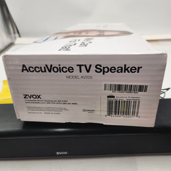 Zvox Accuvoice AV203 TV Speaker 6 Level No Remote Wall Mount Or Shelf Black - Picture 8 of 15